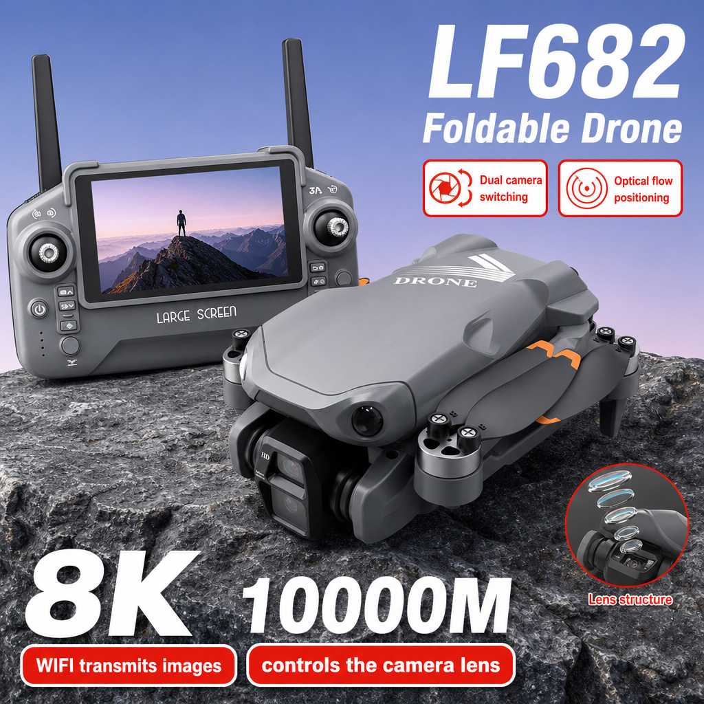 Drone Camera Hd - Luftbild-Drohne LF682 mit 8K HD Dual-Kameras,